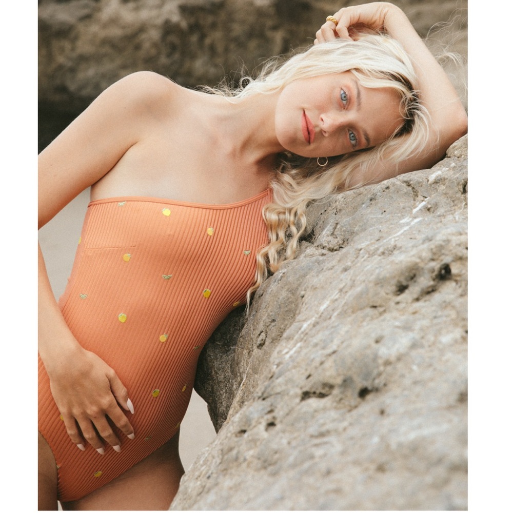 Orange one piece bathing suit bodysuit fruit lemon oranges citrus desert dreamer